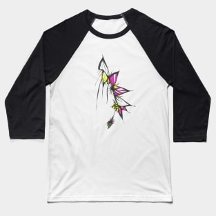 114 Unique Pink Yellow Green Colorful Abstract Art Baseball T-Shirt